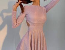 Блискуча сукня міні з відкритою спиною  | PUSHKA SHOP