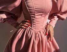 Сукня з обʼємними рукавами та спідницею балоном  Сукня з обʼємними рукавами та спідницею балоном  | PUSHKA SHOP