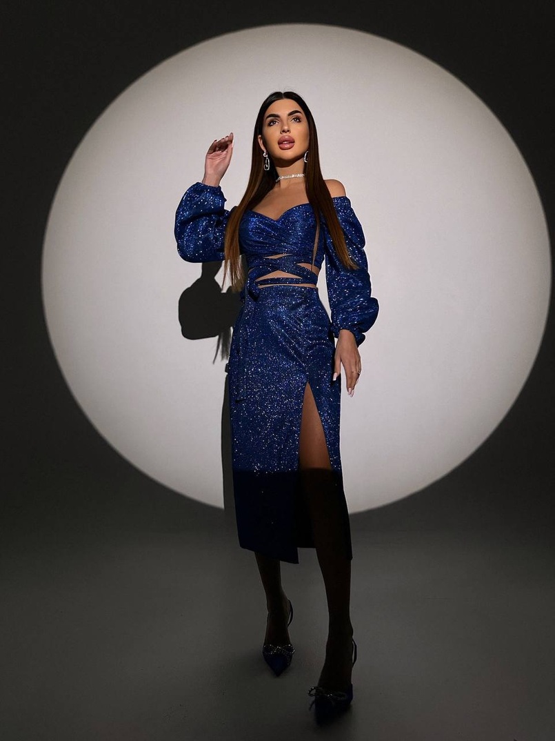 Сяючий комплект: топ  + спідниця  | PUSHKA SHOP