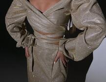 Сяючий комплект: топ  + спідниця  Сяючий комплект: топ  + спідниця  | PUSHKA SHOP