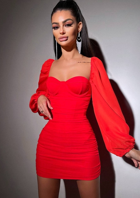 Корсетна сукня з чашечками з ефектом push up з драпіруванням   | PUSHKA SHOP