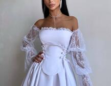 Сукня з корсетом декорована мереживом  Сукня з корсетом декорована мереживом  | PUSHKA SHOP