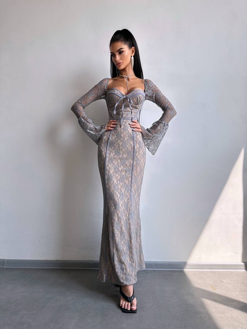 Мереживна сукня максі з чашечками    | PUSHKA SHOP