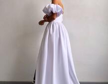 Сукня максі  з розрізом на спідниці та об’ємними рукавами  Сукня максі  з розрізом на спідниці та об’ємними рукавами  | PUSHKA SHOP