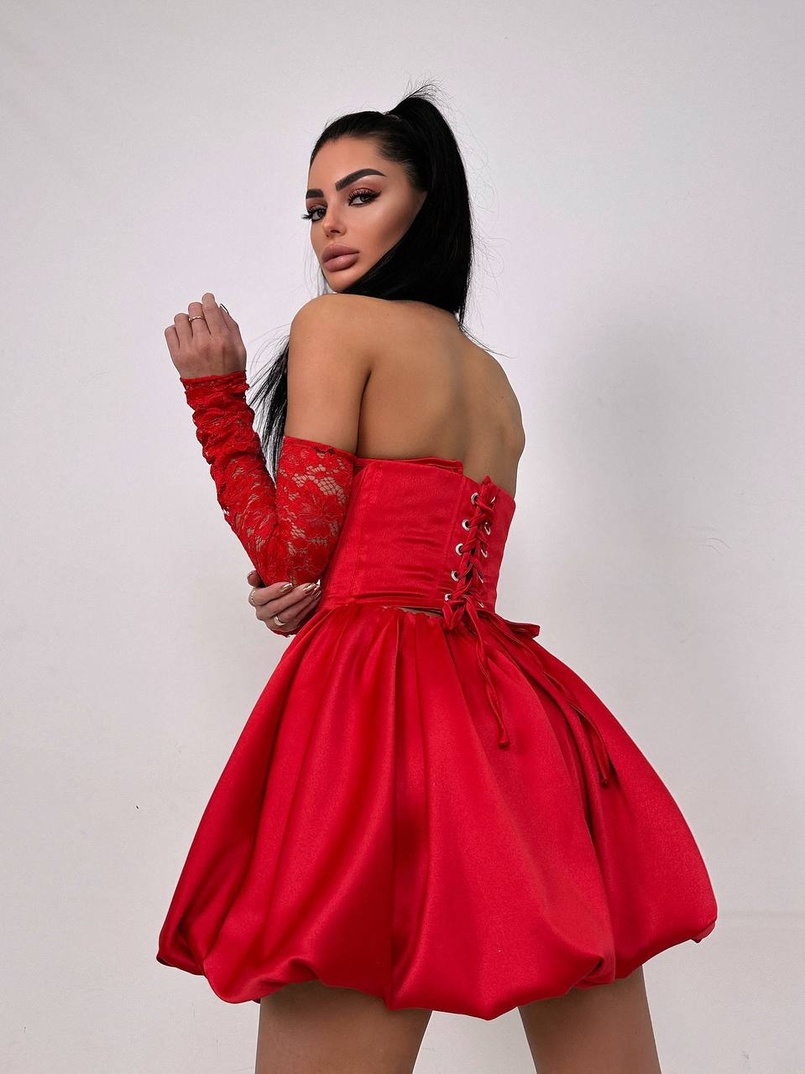 Комплект: мереживний корсет бюстьє + корсетна спідниця | PUSHKA SHOP