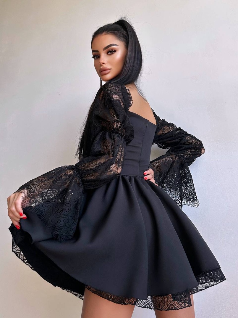 Сукня з корсетом декорована мереживом  Сукня з корсетом декорована мереживом  | PUSHKA SHOP