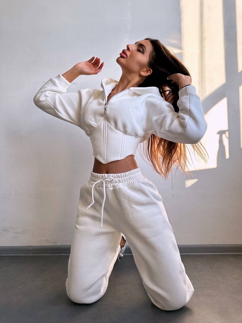 Комплект на флісі : худі з елементами корсету + штани  Комплект на флісі : худі з елементами корсету + штани  | PUSHKA SHOP