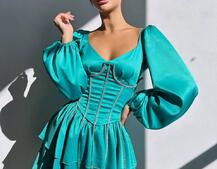 Сукня з корсетом, декорованим стразами  Ручна робота  Сукня з корсетом, декорованим стразами  Ручна робота  | PUSHKA SHOP