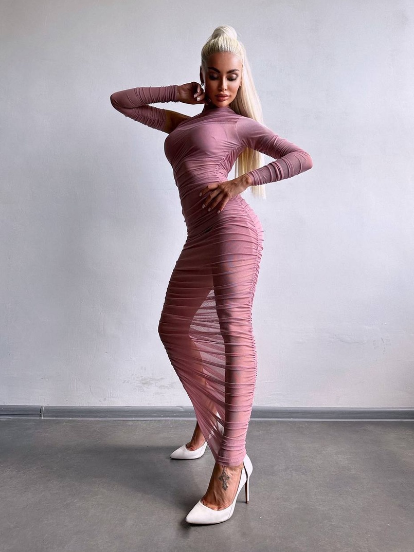 Сукня міді з драпіруванням   Сукня міді з драпіруванням   | PUSHKA SHOP