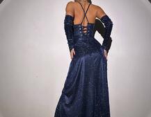 Сяючий комплект: корсет+ рукавички + спідниця максі | PUSHKA SHOP