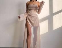 Комплект: корсет з рукавами + спідниця максі Комплект: корсет з рукавами + спідниця максі | PUSHKA SHOP