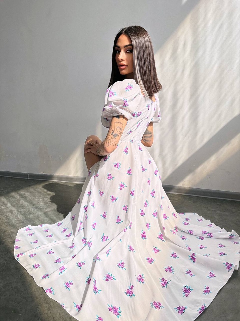 Сукня- міді  з квітковим принтом Сукня- міді  з квітковим принтом | PUSHKA SHOP