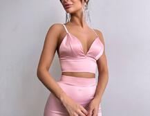 Комплект: топ з філіжанками + спідниця декорована бахромою зі страз  Комплект: топ з філіжанками + спідниця декорована бахромою зі страз  | PUSHKA SHOP