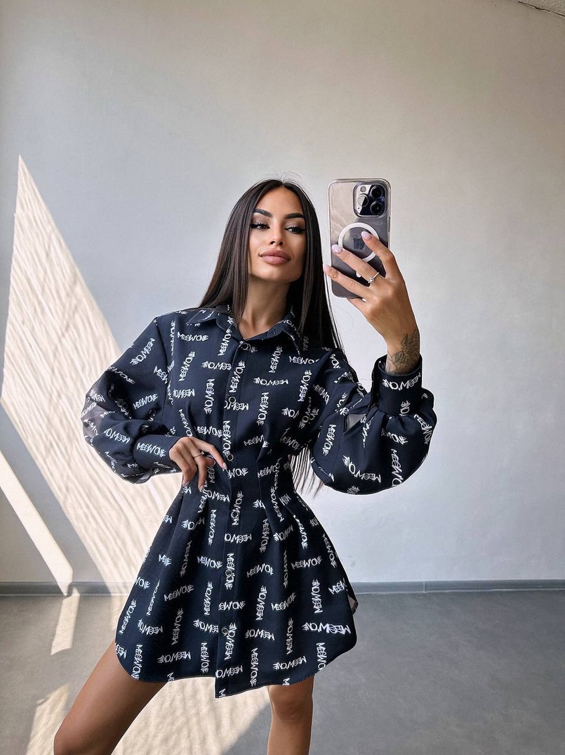 Приталена сорочка з принтом Приталена сорочка з принтом | PUSHKA SHOP