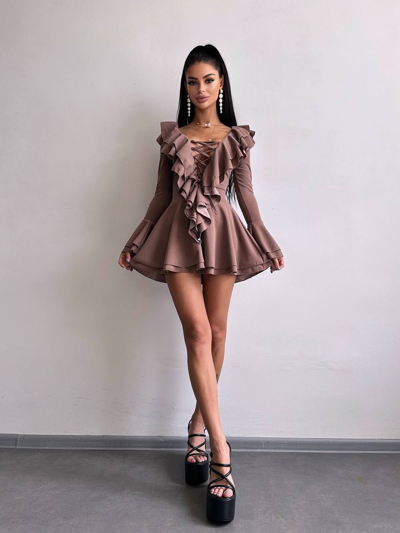 Сукня з з воланами на ґудзиках  Сукня з з воланами на ґудзиках  | PUSHKA SHOP