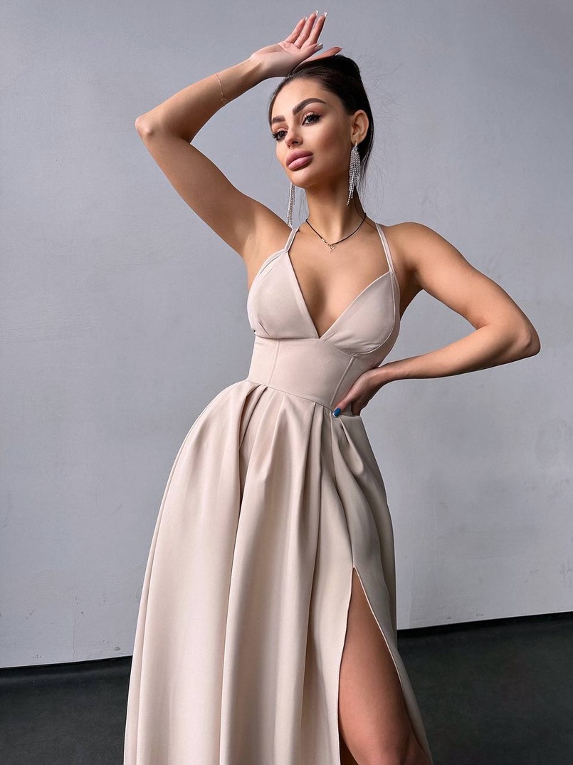 Сукня максі  з корсетним верхом і чашечками  | PUSHKA SHOP