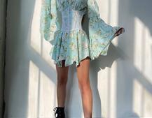 Сукня асиметричного крою з розкльошеними рукавами + корсет декорований стразами Ручна робота Сукня асиметричного крою з розкльошеними рукавами + корсет декорований стразами Ручна робота | PUSHKA SHOP