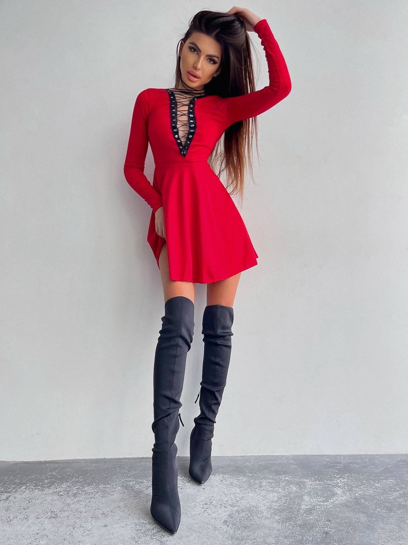 Сукня міні зі шнурівкою  Сукня міні зі шнурівкою  | PUSHKA SHOP