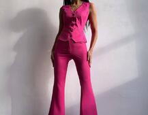 Костюм: піджак на підкладці, штани кльош+ жилет  Костюм: піджак на підкладці, штани кльош+ жилет  | PUSHKA SHOP