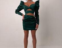 Сукня міні з драпіруванням, декорована стразами  Сукня міні з драпіруванням, декорована стразами  | PUSHKA SHOP