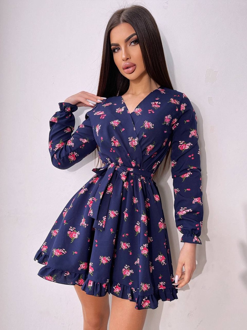 Сукня в квітковий принт з воланами Сукня в квітковий принт з воланами | PUSHKA SHOP