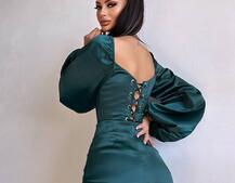 Атласний  комплект: корсет + спідниця з драпіруванням | PUSHKA SHOP