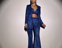 Костюм: піджак на підкладці, штани кльош+ топ з чашечками Костюм: піджак на підкладці, штани кльош+ топ з чашечками | PUSHKA SHOP