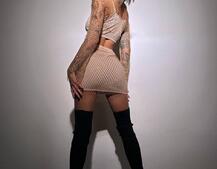 Комплект: топ + спідниця із сіткою зі стразами  Комплект: топ + спідниця із сіткою зі стразами  | PUSHKA SHOP