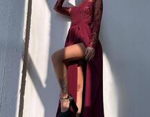 Сукня максі з мереживом  | PUSHKA SHOP