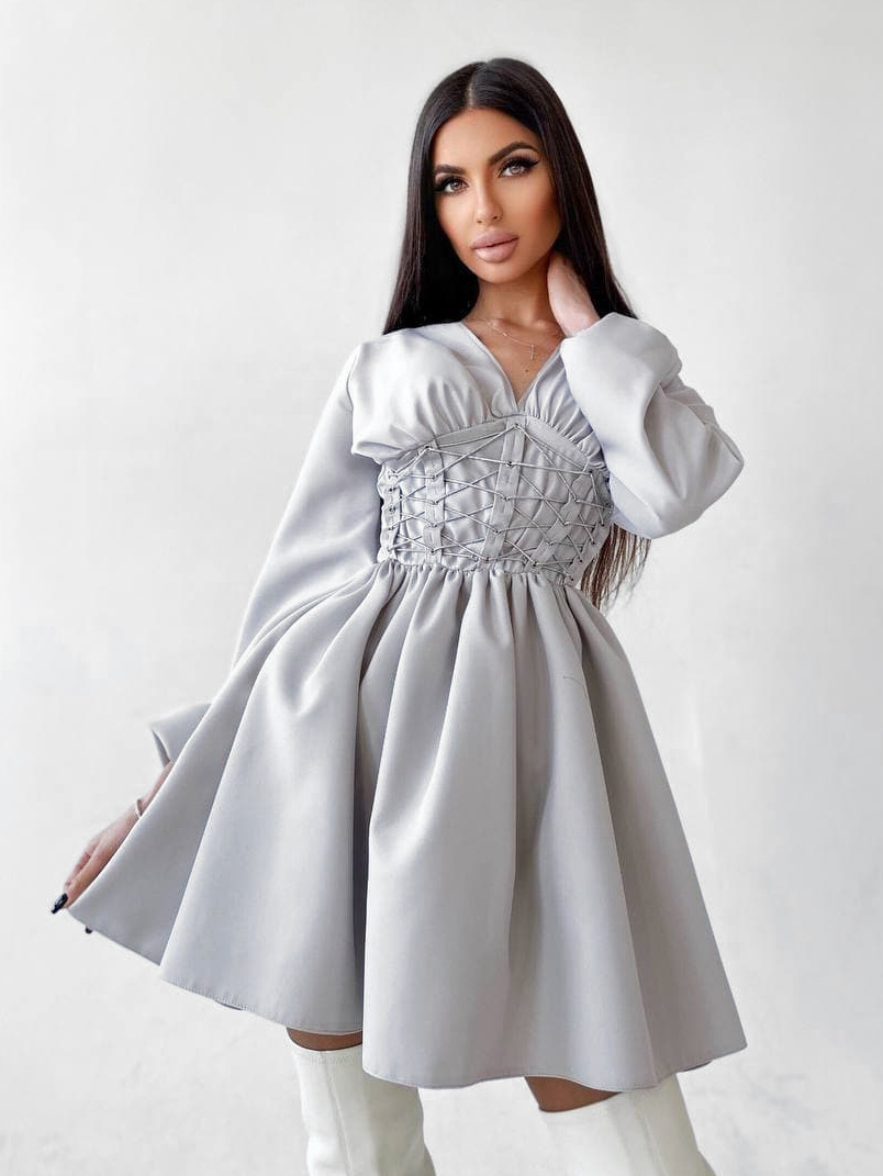 Платье с корсетной вставкой и пышной юбкой   Платье с корсетной вставкой и пышной юбкой   | PUSHKA SHOP