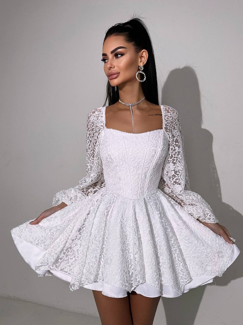 Мереживна сукня з корсетним верхом та пишною подвійною спідницею  Мереживна сукня з корсетним верхом та пишною подвійною спідницею  | PUSHKA SHOP