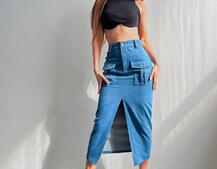 Комплект: джинсова спідниця  + топ з філіжанками  | PUSHKA SHOP