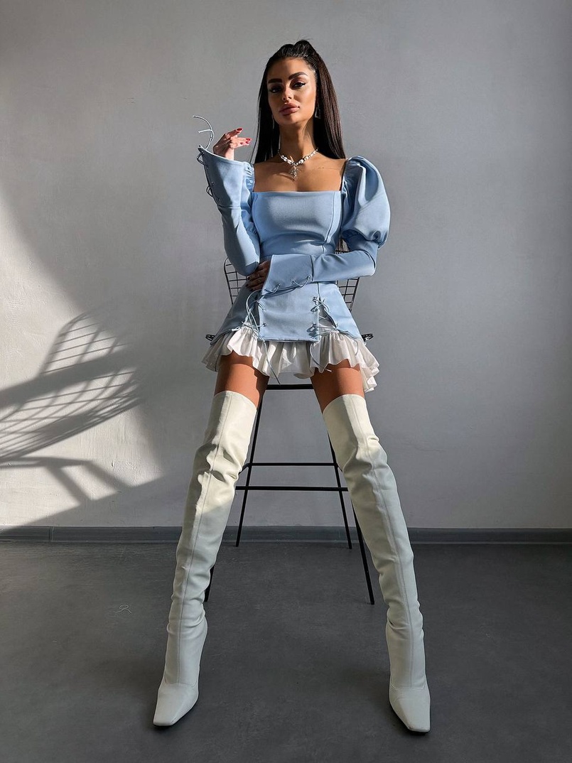 Сукня з об'ємними рукавами + спідниця з воланами Сукня з об'ємними рукавами + спідниця з воланами | PUSHKA SHOP