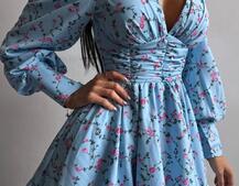 Сукня міні з пишною спідницею та драпіруванням на талії Сукня міні з пишною спідницею та драпіруванням на талії | PUSHKA SHOP