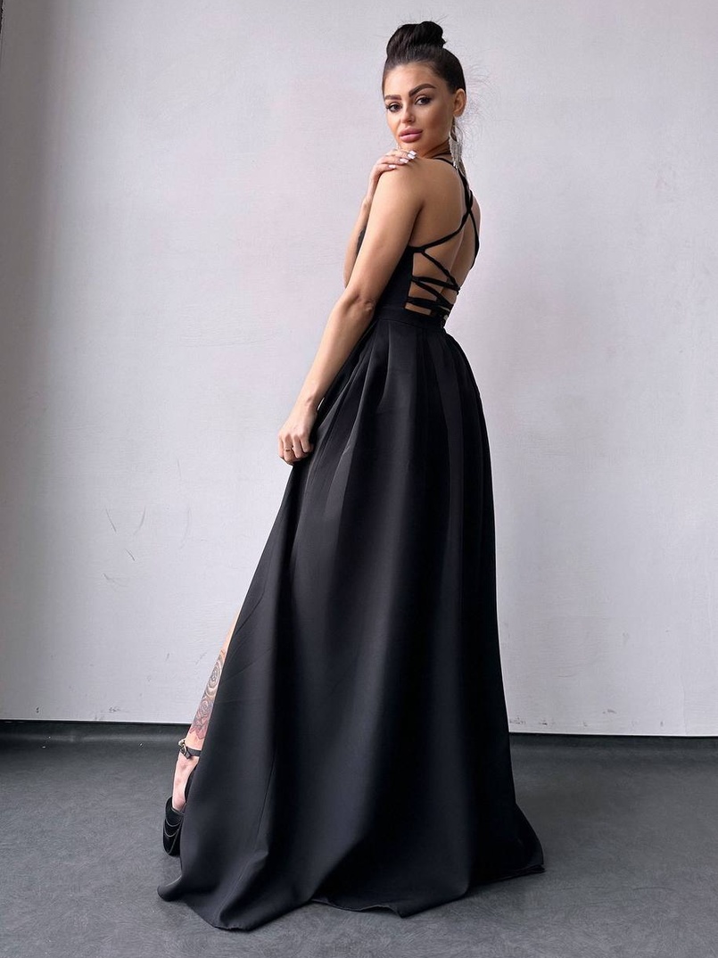 Сукня максі  зі шнурівкою на спинці Сукня максі  зі шнурівкою на спинці | PUSHKA SHOP