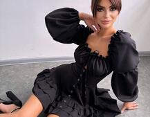 Сукня з воланами на ґудзиках  Сукня з воланами на ґудзиках  | PUSHKA SHOP