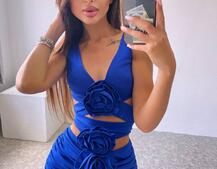 Комплект: топ та спідниця з трояндами    | PUSHKA SHOP