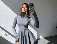 Сукня міні зі спідницею-сонцем  | PUSHKA SHOP