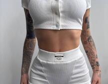 Комплект: топ на ґудзиках + велосипедки Комплект: топ на ґудзиках + велосипедки | PUSHKA SHOP