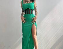 Сукня-міді  з елементами корсету   Сукня-міді  з елементами корсету   | PUSHKA SHOP