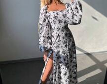 Улюблена сукня-міді зі шнурівкою на спинці та розрізом на ніжці Улюблена сукня-міді зі шнурівкою на спинці та розрізом на ніжці | PUSHKA SHOP