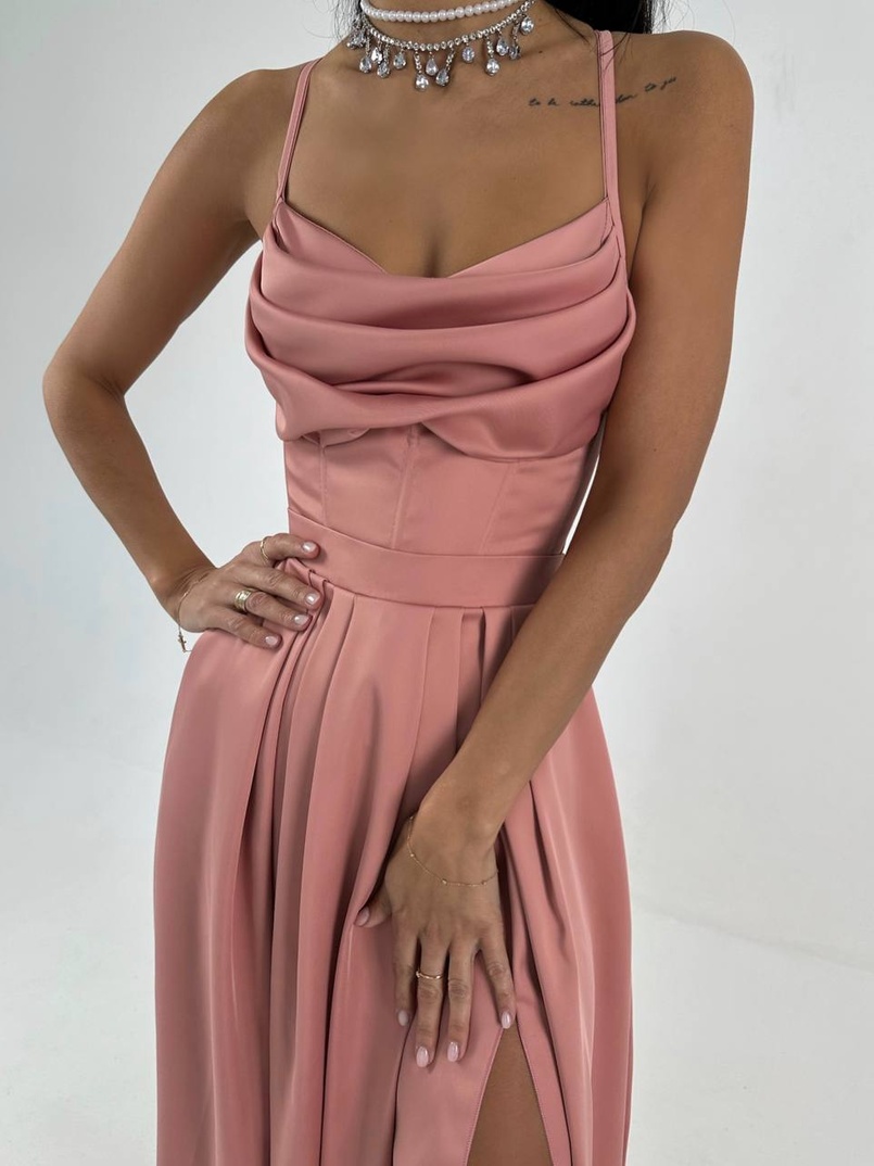 Атласний комплект: корсет + спідниця максі  | PUSHKA SHOP