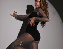 Комбінезон, декорований сіткою із стразами  | PUSHKA SHOP