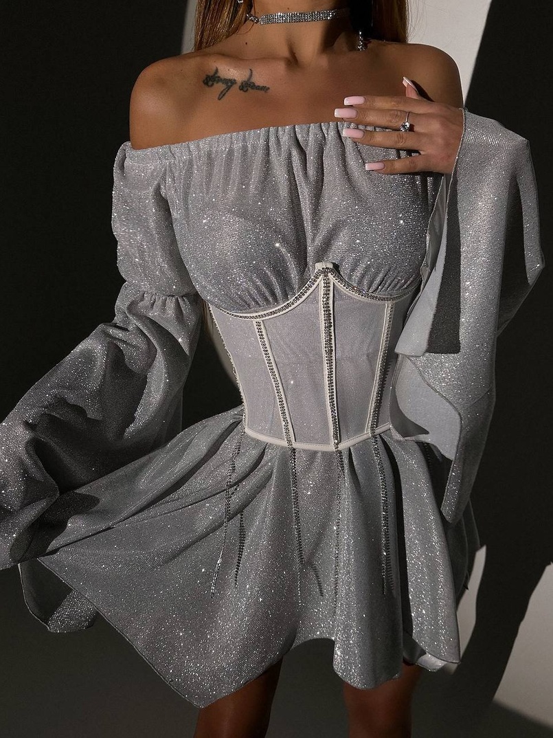 Сяючий комплект: сукня + корсет   | PUSHKA SHOP