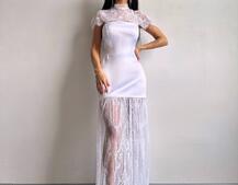 Елегантна сукня максі з мереживом | PUSHKA SHOP