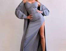 Комплект: сукня з філіжанками + кардиган максі з теплого рубчика  Комплект: сукня з філіжанками + кардиган максі з теплого рубчика  | PUSHKA SHOP