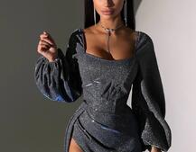 Сяючий комплект: корсет + спідниця  максі з драпіруванням Сяючий комплект: корсет + спідниця  максі з драпіруванням | PUSHKA SHOP