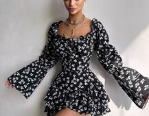 Сукня з воланами та шнурівкою по спинці Сукня з воланами та шнурівкою по спинці | PUSHKA SHOP