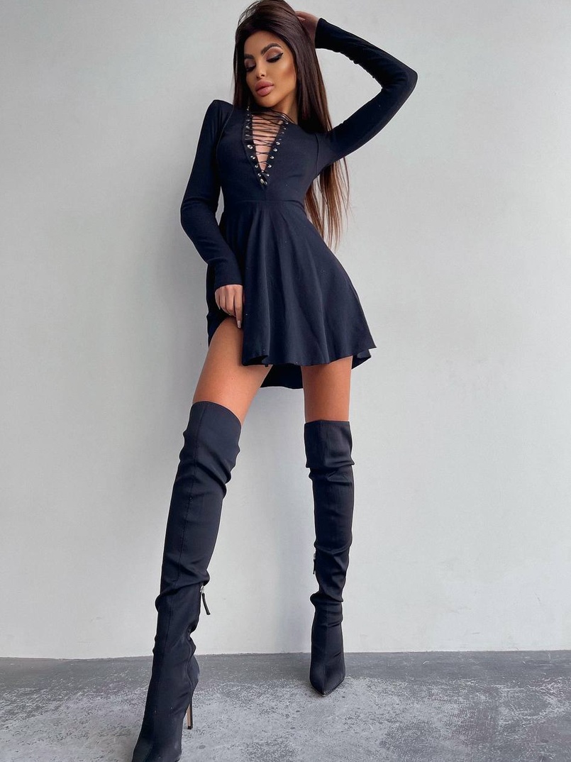 Сукня міні зі шнурівкою  Сукня міні зі шнурівкою  | PUSHKA SHOP