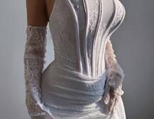 Мереживна сукня максі з рукавичками  | PUSHKA SHOP